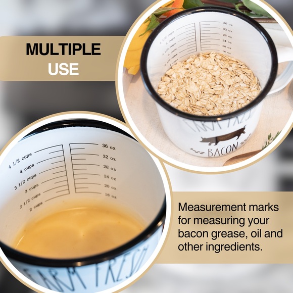 Bacon Grease Saver, container for Farmhouse Kitchen - Picture 6 of 8